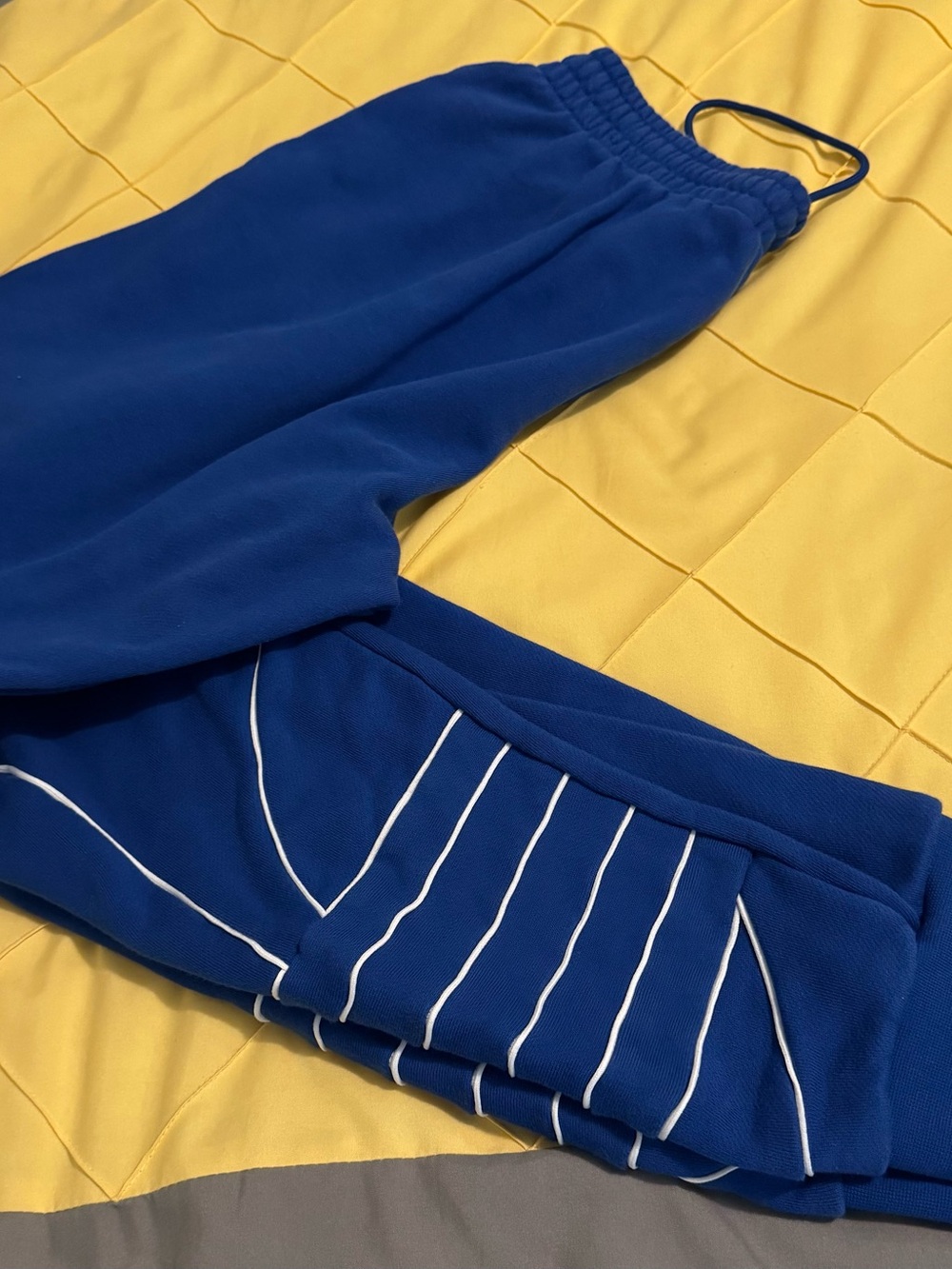 adidas Blue Joggers with White Stripes